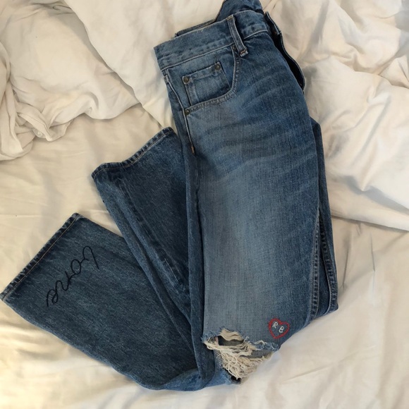 💥Flash Sale!💥R&B X Boyfriend Embroidered Jeans - Picture 5 of 8